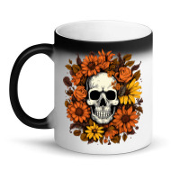 Skull And Flowers Magic Mug | Artistshot