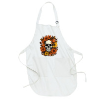 Skull And Flowers Full-length Apron | Artistshot