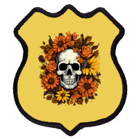 Skull And Flowers Shield Patch | Artistshot