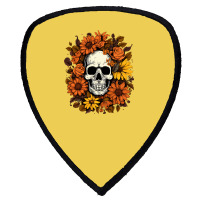 Skull And Flowers Shield S Patch | Artistshot