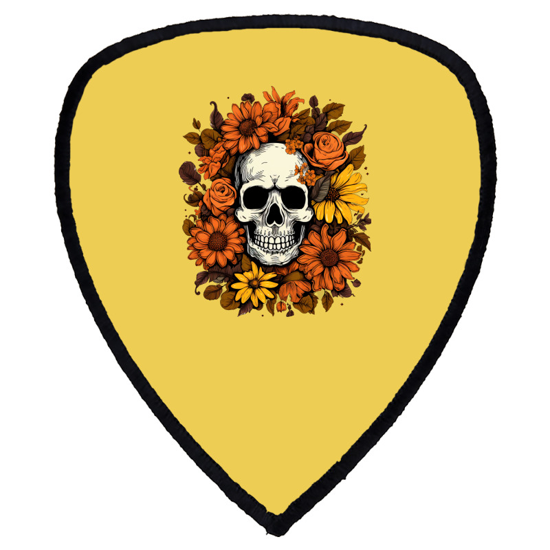 Skull And Flowers Shield S Patch | Artistshot