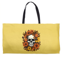 Skull And Flowers Weekender Totes | Artistshot