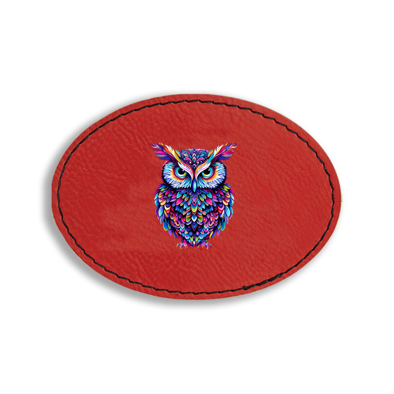 Cute Owl Oval Leatherette Patch | Artistshot