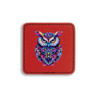 Cute Owl Square Leatherette Patch | Artistshot