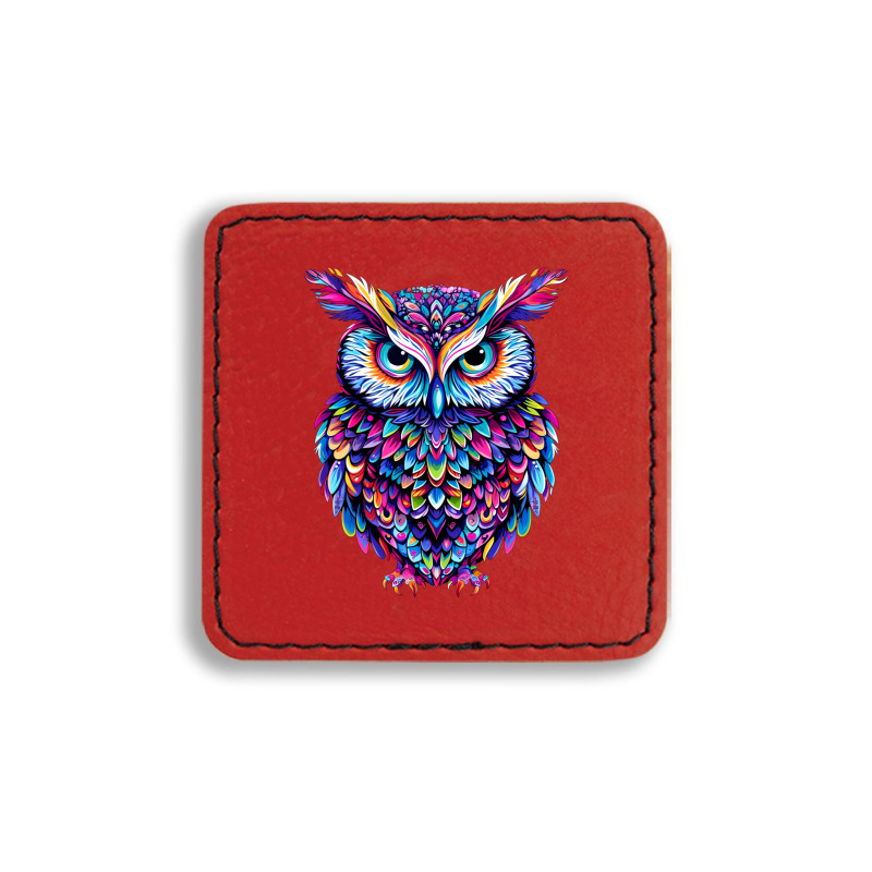 Cute Owl Square Leatherette Patch | Artistshot