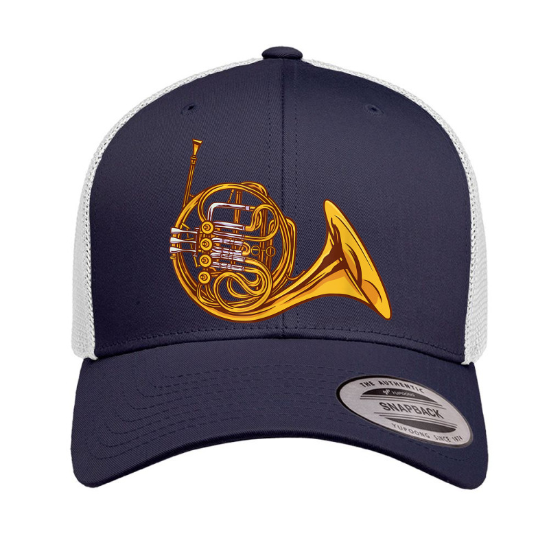 French Horn Instrument Music Retro Trucker Cap by Lambent | Artistshot