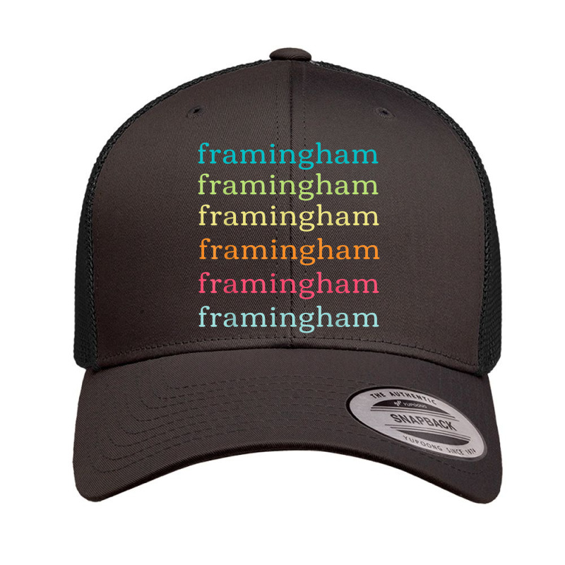 Framingham Massachusetts (ma) Cute And Colorful Text Retro Trucker Cap by Sombre | Artistshot