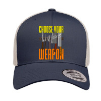 Funny Butcher Choose Your Weapon Meat Cleaver Bone Saw Knife Retro Trucker Cap | Artistshot