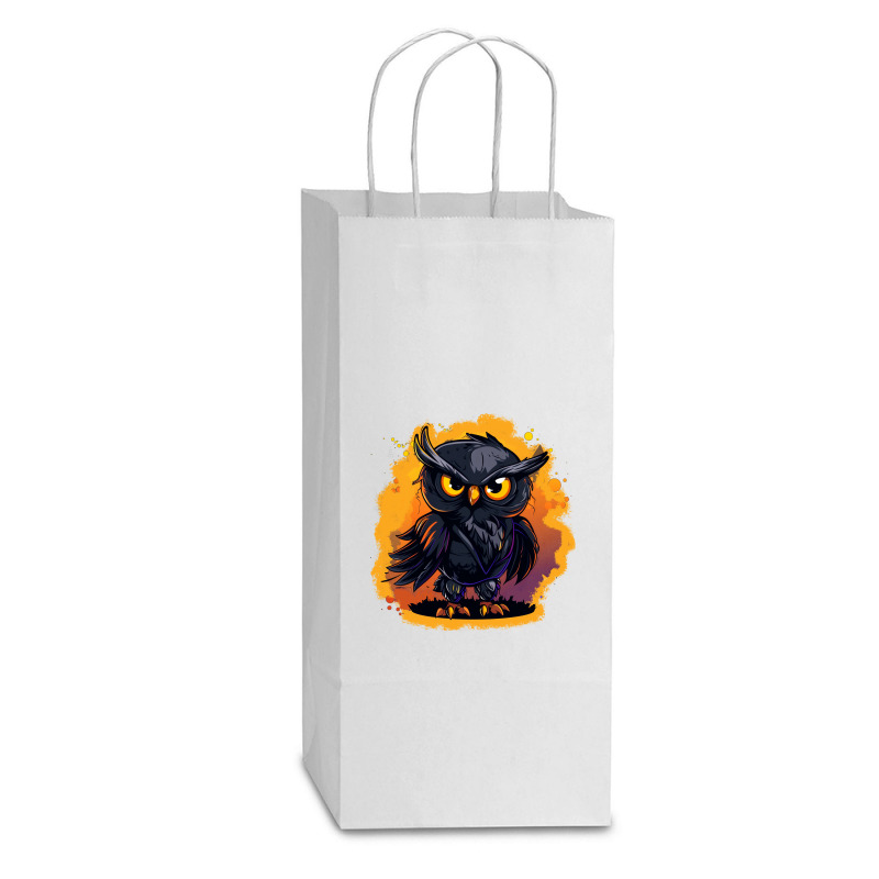 Owl Art Double Wine Paper Bag - 6 1/2 X 3 1/2 X 12 3/8 | Artistshot