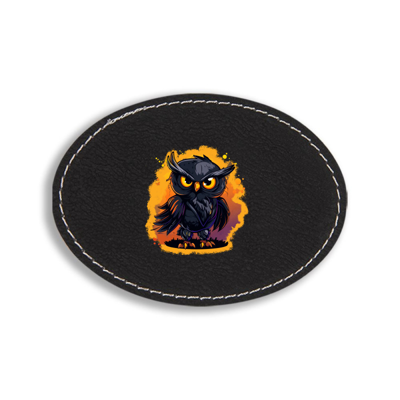 Owl Art Oval Leatherette Patch | Artistshot