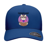 Curious Cats Visit The Library Purple Seamless Cap | Artistshot