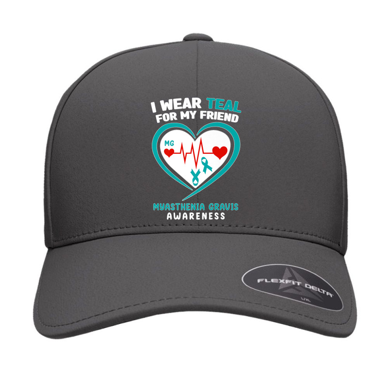 I Wear Teal For My Friend Myasthenia Gravis Awareness Premium T Shirt Seamless Cap | Artistshot