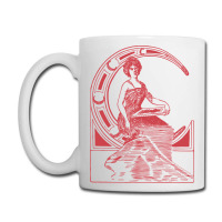 Lady Sitting On Crescent Moon Coffee Mug | Artistshot