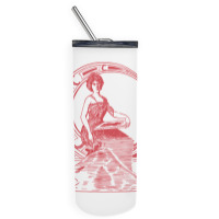 Lady Sitting On Crescent Moon Skinny Tumbler | Artistshot