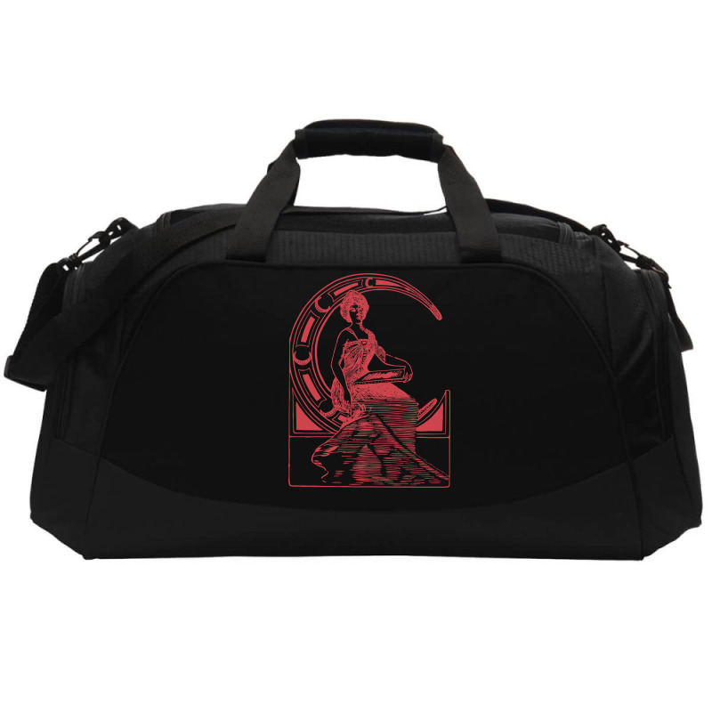 Lady Sitting On Crescent Moon Active Duffel | Artistshot