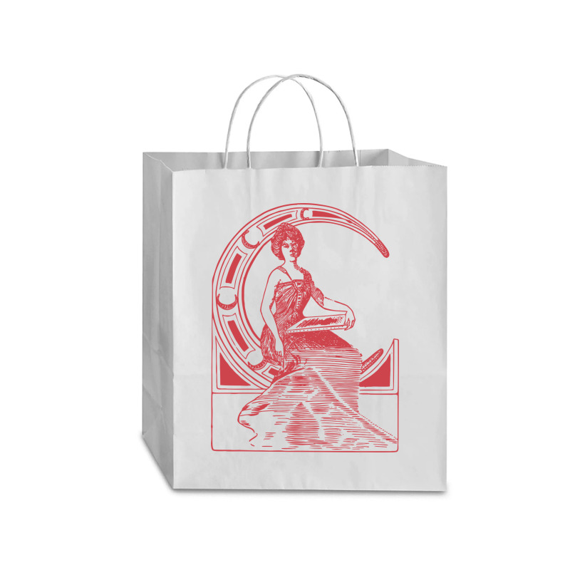 Lady Sitting On Crescent Moon Traveler Paper Bag -13 X 6 X 15 3/4 | Artistshot