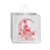 Lady Sitting On Crescent Moon Vogue Paper Bag - 16 X 6 X 12 | Artistshot