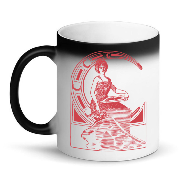 Lady Sitting On Crescent Moon Magic Mug | Artistshot