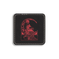 Lady Sitting On Crescent Moon Square Leatherette Patch | Artistshot