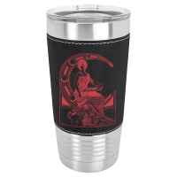 Lady Sitting On Crescent Moon Leatherette Tumbler | Artistshot