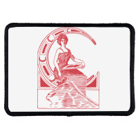 Lady Sitting On Crescent Moon Rectangle Patch | Artistshot