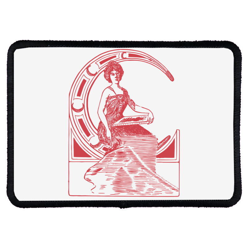 Lady Sitting On Crescent Moon Rectangle Patch | Artistshot