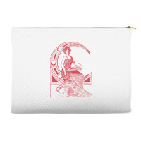 Lady Sitting On Crescent Moon Accessory Pouches | Artistshot