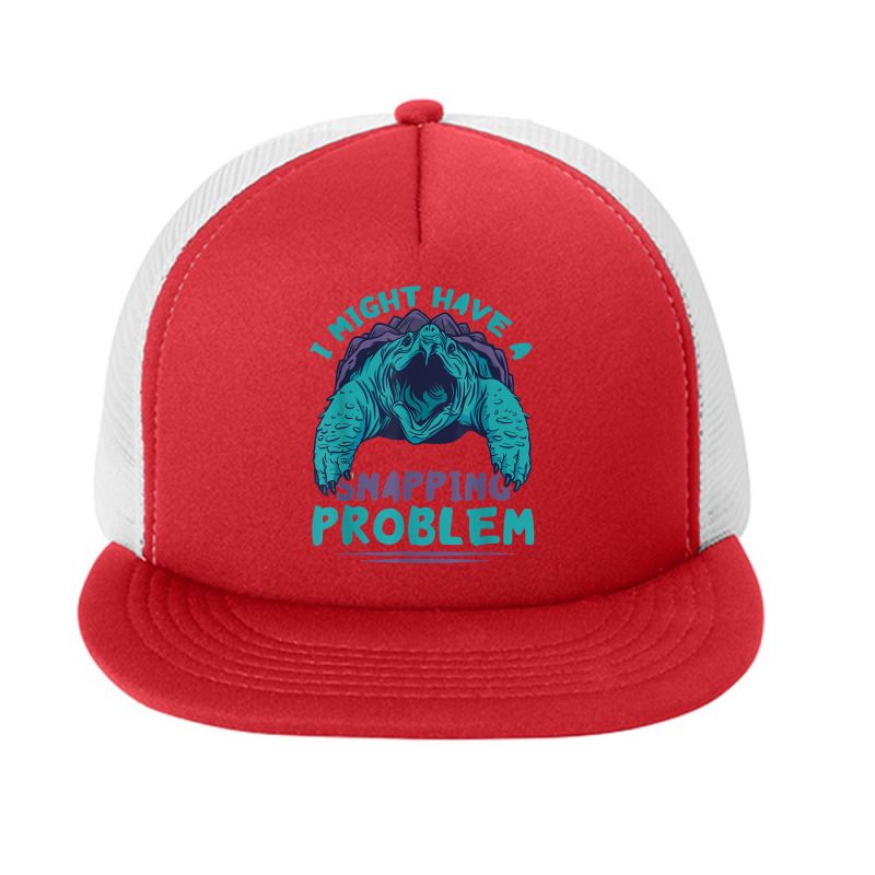 Snapping Problem Sea Animal Reptile Lover Snapping Turtle T Shirt Foam Snapback Hat | Artistshot