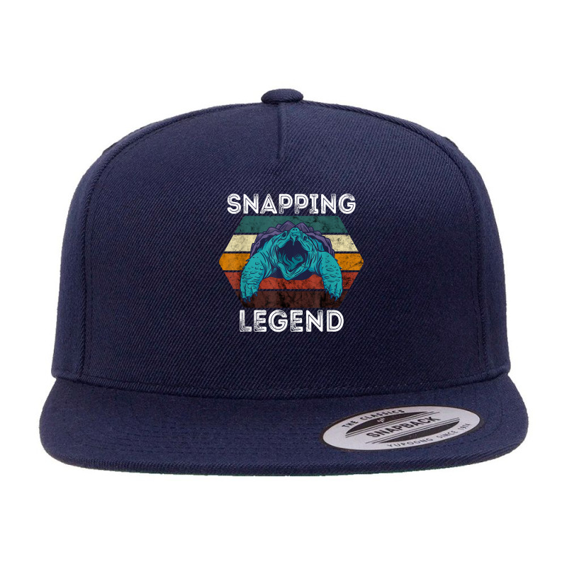 Snapping Legend Aligator Snapping Turtle Retro Reptile Lover T Shirt 5 Panel Snapback Cap | Artistshot