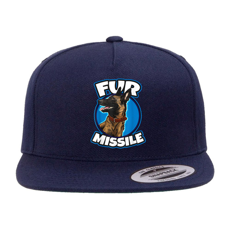 Fur Missiles Belgian Malinois Dog Missile T Shirt 5 panel snapback cap by uekirstockpg | Artistshot