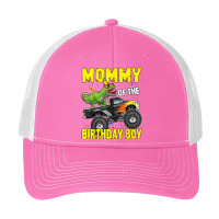 Mommy Of The Birthday Boy Dinosaurs T Rex Monster Truck Characters Car Pa Trucker Cap | Artistshot