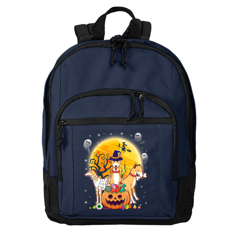 Whippets Dog Mummy Witch Moon Ghosts Happy Halloween Day 119 Basic Backpack | Artistshot