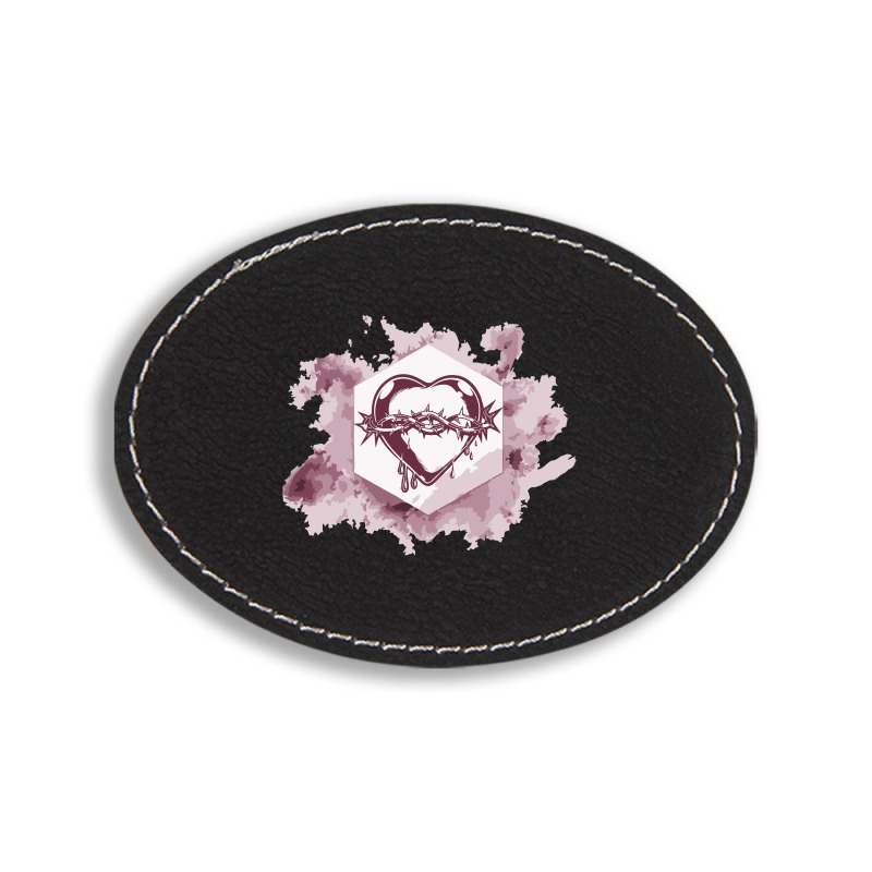 Bleeding Heart Oval Leatherette Patch | Artistshot