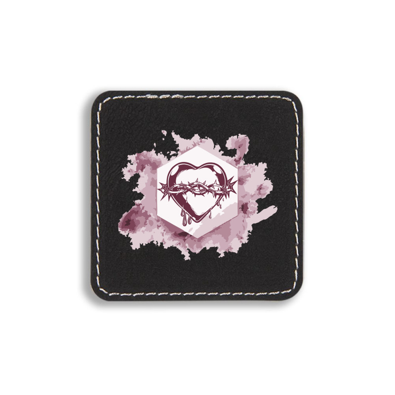 Bleeding Heart Square Leatherette Patch | Artistshot