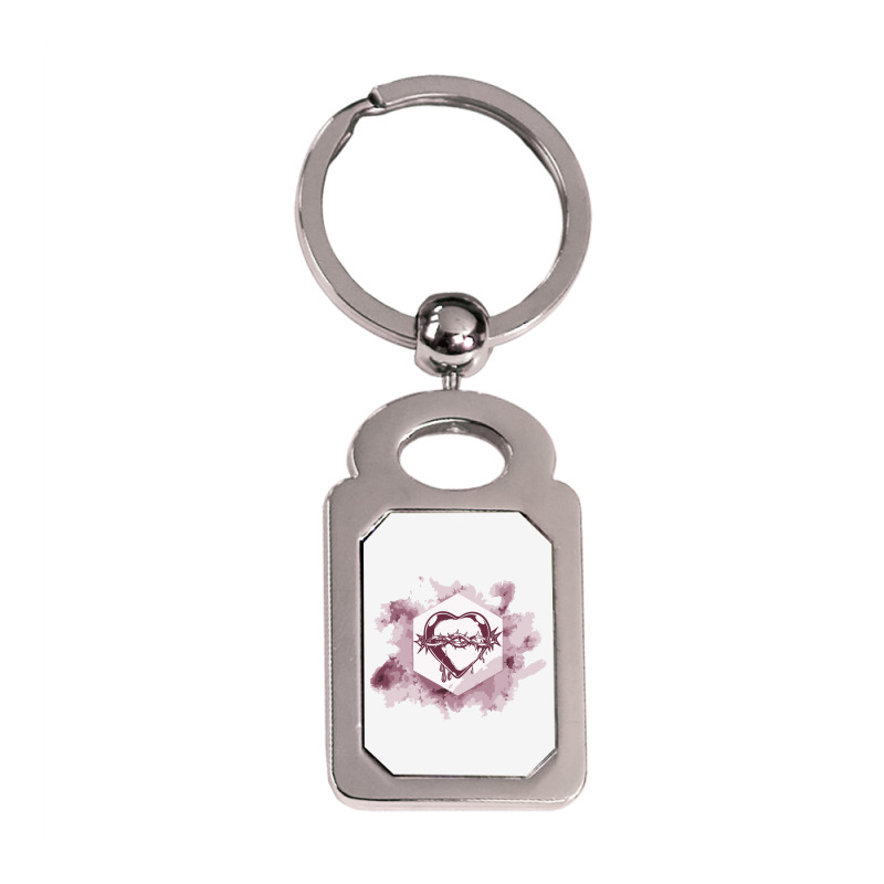 Bleeding Heart Silver Rectangle Keychain | Artistshot