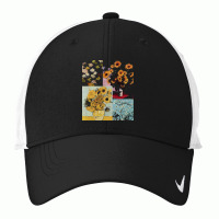 Famous Paintings T  Shirt Van Gogh Vs Claude Monet Floral Impressionis Nike Dri-fit Cap | Artistshot