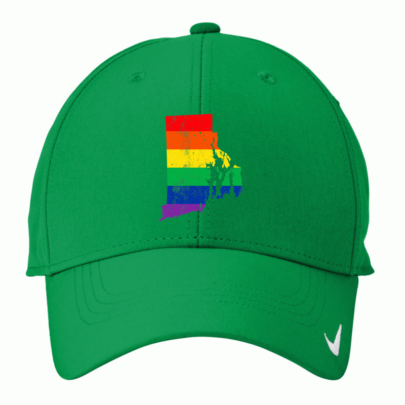 Rhode Island Rainbow Flag Map Gay Pride Lesbian Lgbt Nike Dri-FIT Cap by GrahamWalsh | Artistshot