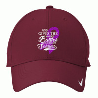 Alzheimers Awareness T  Shirt God Gives The Hardest Battles Strongest Nike Dri-fit Cap | Artistshot