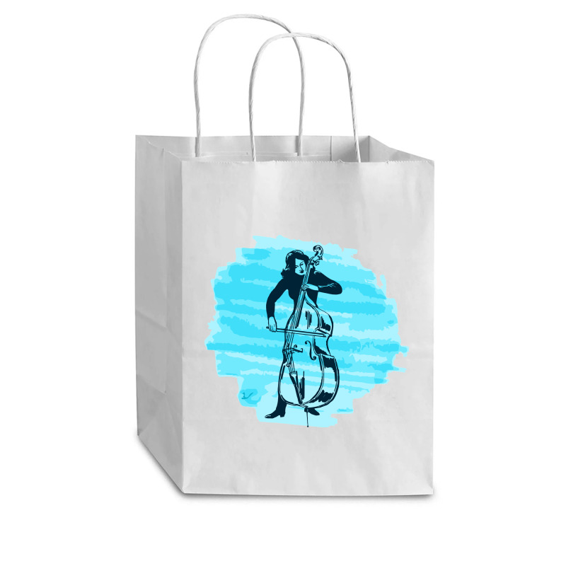 Cellist Woman Cub Paper Bag - 8 X 4 1/2 X 10 1/4 | Artistshot