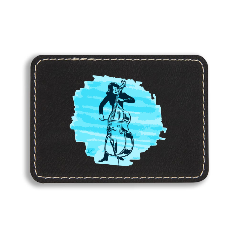 Cellist Woman Rectangle  Leatherette Patch | Artistshot