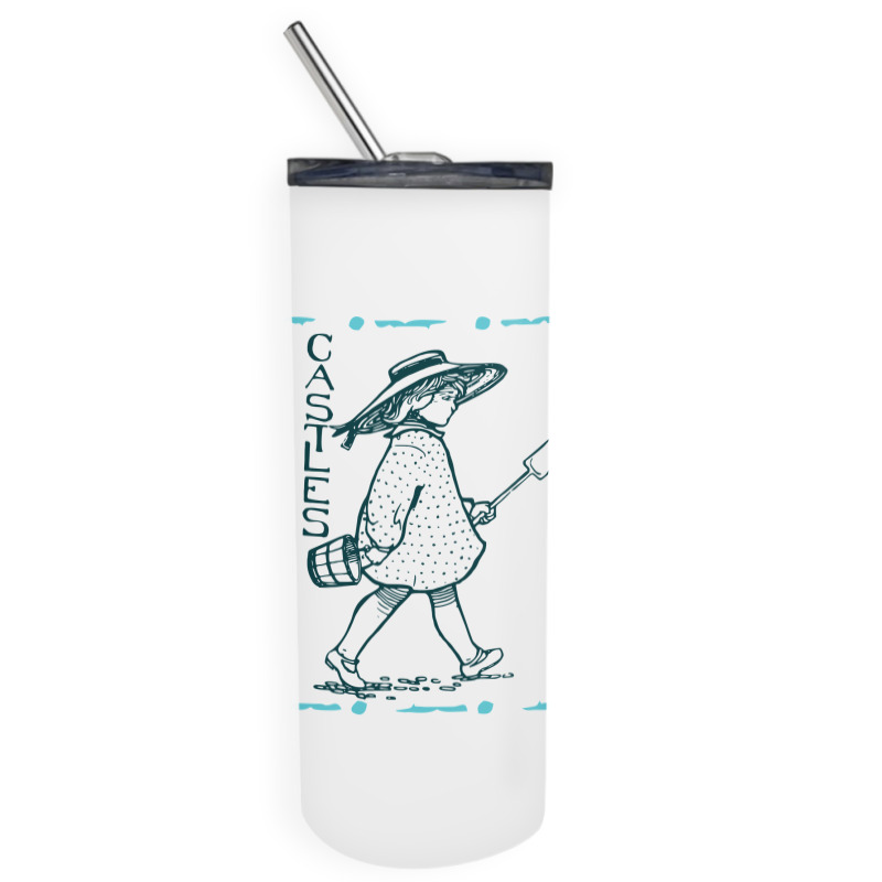 Girl With Sand Bucket Skinny Tumbler | Artistshot