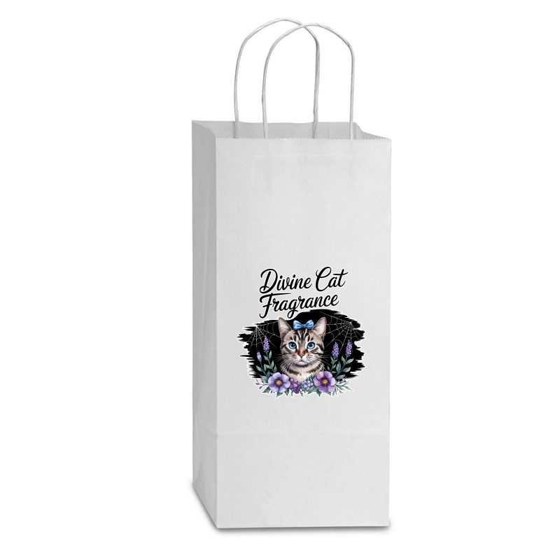 Divine Cat Fragrance Double Wine Paper Bag - 6 1/2 X 3 1/2 X 12 3/8 | Artistshot