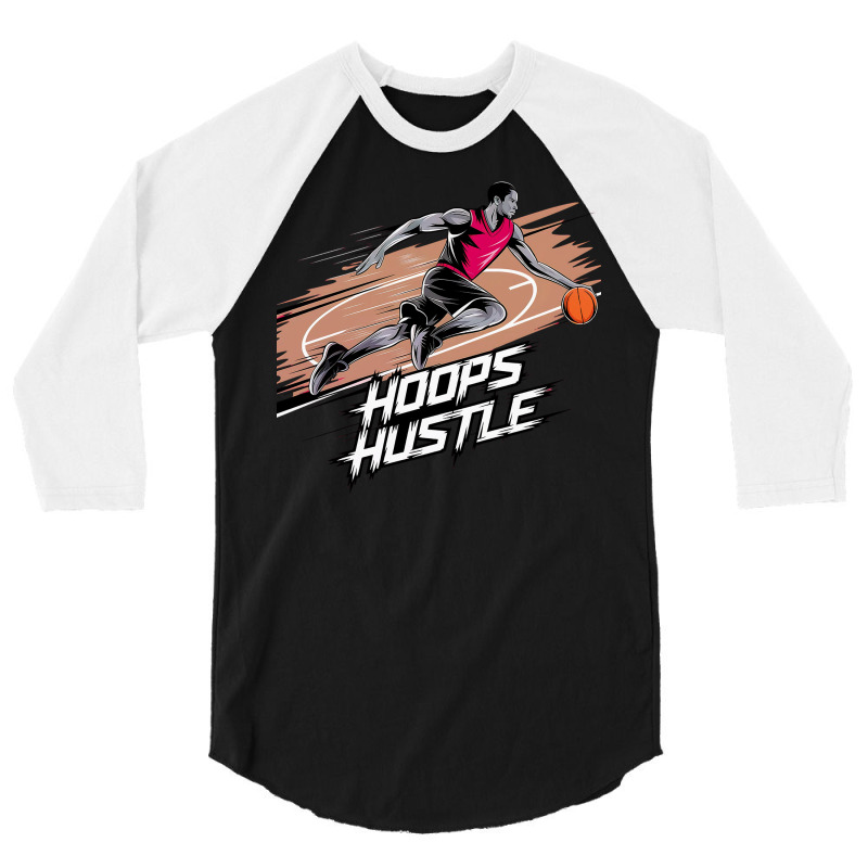 Hoops Hustle Basketball F 3/4 Sleeve Shirt | Artistshot