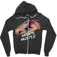 Hoops Hustle Basketball F Zipper Hoodie | Artistshot