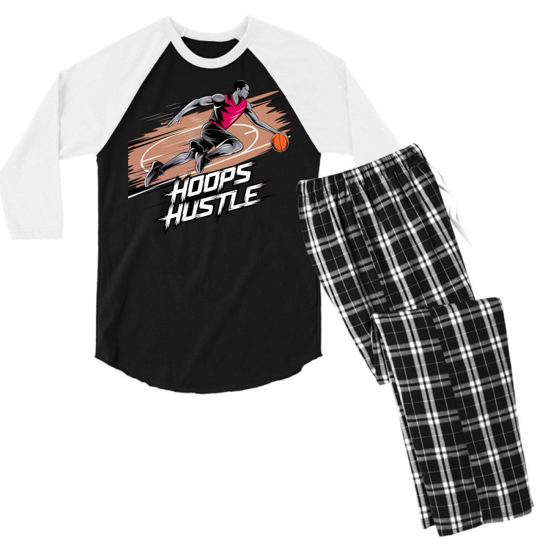 Hoops Hustle Basketball F Men's 3/4 Sleeve Pajama Set | Artistshot