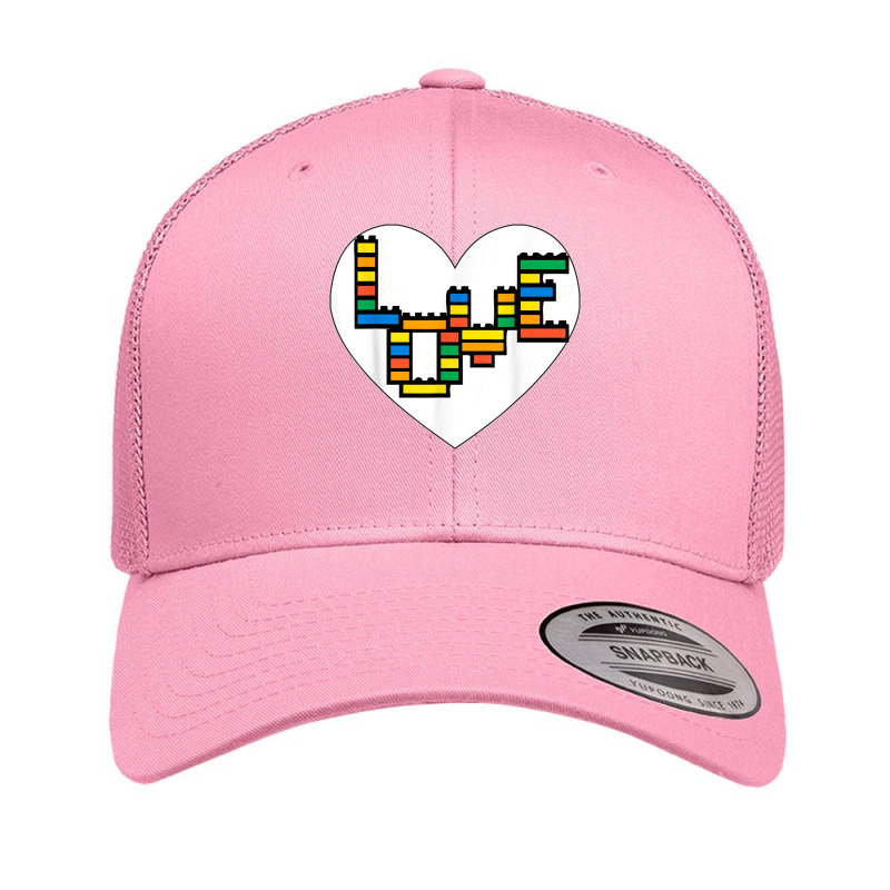 Valentines Day Love Heart Building Block Bricks Toys Retro Trucker Cap | Artistshot