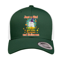 Just A Girl Who Loves Persian Cat And Halloween Witch Retro Trucker Cap | Artistshot