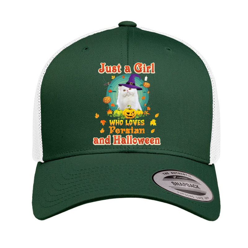 Just A Girl Who Loves Persian Cat And Halloween Witch Retro Trucker Cap | Artistshot