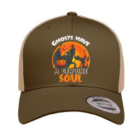 Ghosts Have A Genuine Soul Funny Halloween Quote Classic Retro Trucker Cap | Artistshot