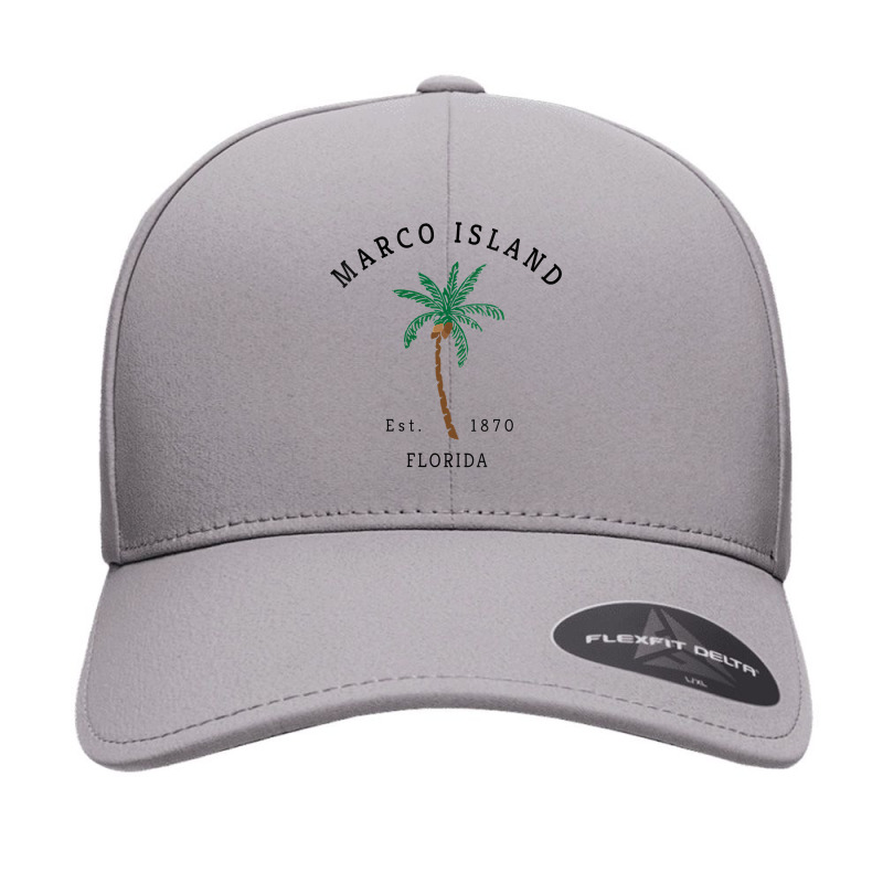 Womens Marco Island Florida Colorful Palm Tree Retro Novelty Art V Nec Seamless Cap by cm-arts | Artistshot